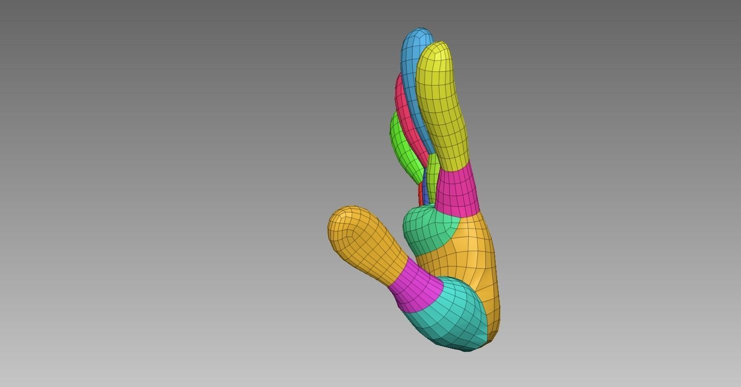 5 Stylized Hands Low-poly 3D model_16