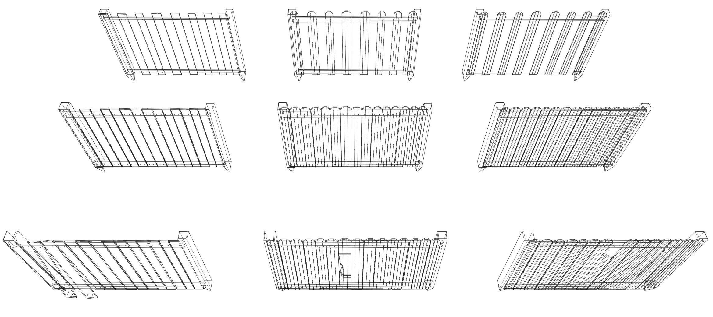 Wooden cartoon fance 3D model_5