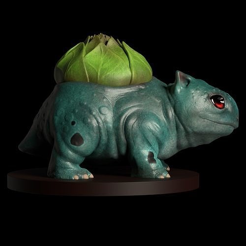 REALISTIC BULBASAUR tetrapod planter 3D print model
