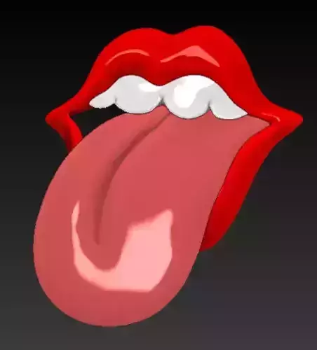 LIPS WITH TONQUE RETRO DECOR