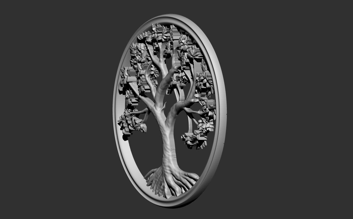 Tree Bas Relief 3D model for cnc 3d printing 3D print model_6
