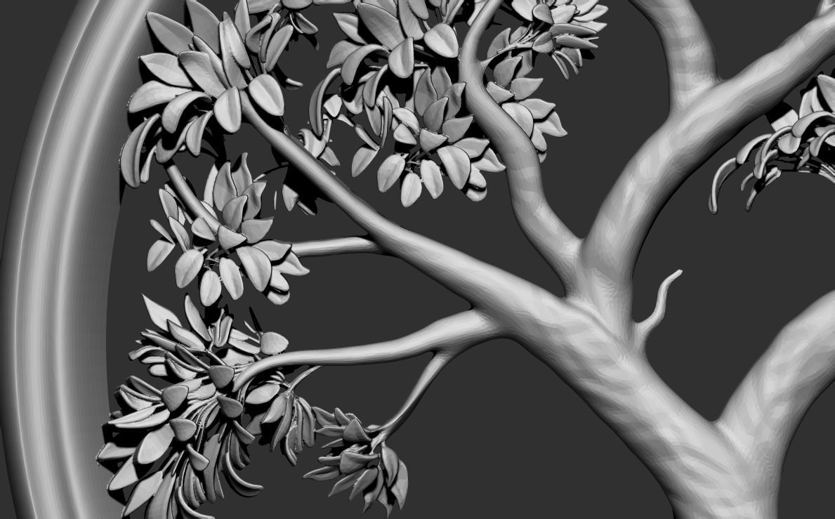 Tree Bas Relief 3D model for cnc 3d printing 3D print model_5