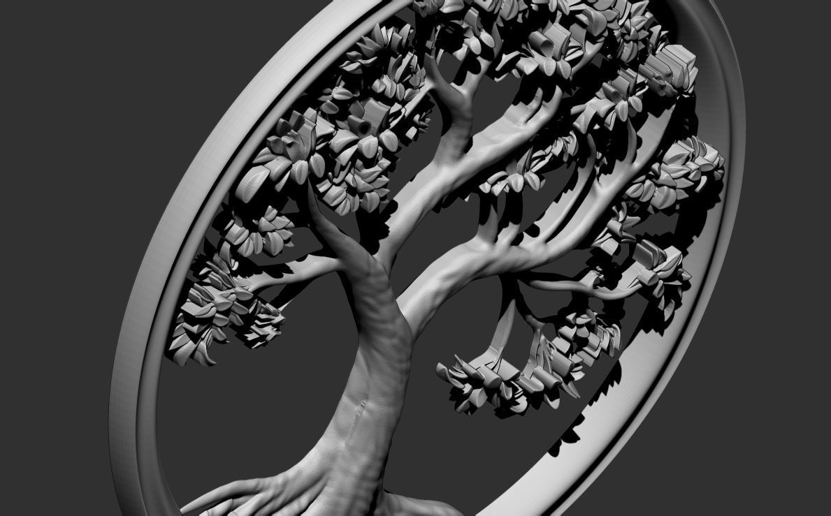 Tree Bas Relief 3D model for cnc 3d printing 3D print model_3