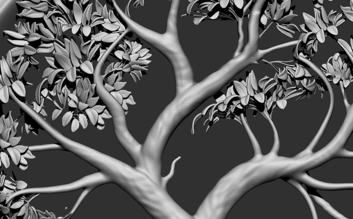 Tree Bas Relief 3D model for cnc 3d printing 3D print model_7