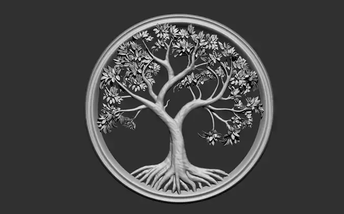 Tree Bas Relief 3D model for cnc 3d printing 3D print model