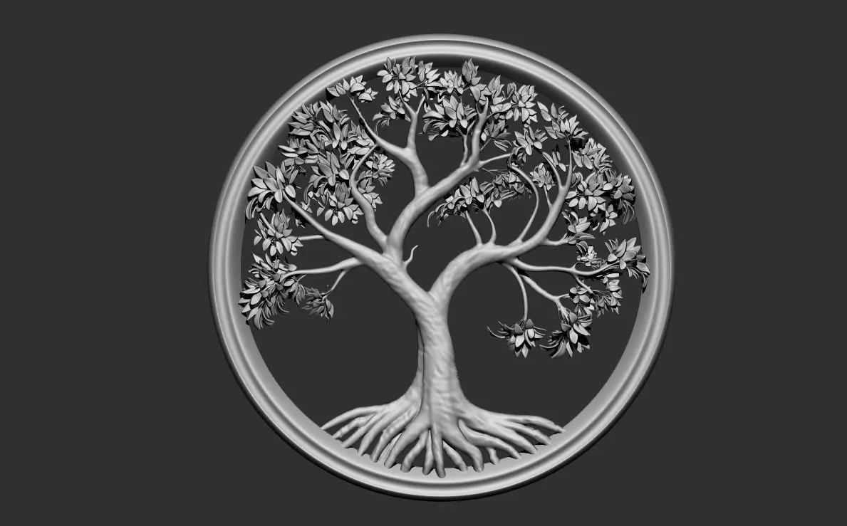 Tree Bas Relief 3D model for cnc 3d printing 3D print model_0