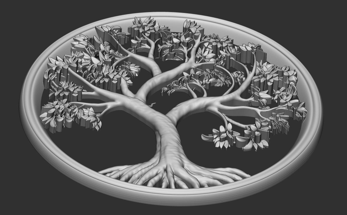 Tree Bas Relief 3D model for cnc 3d printing 3D print model_1