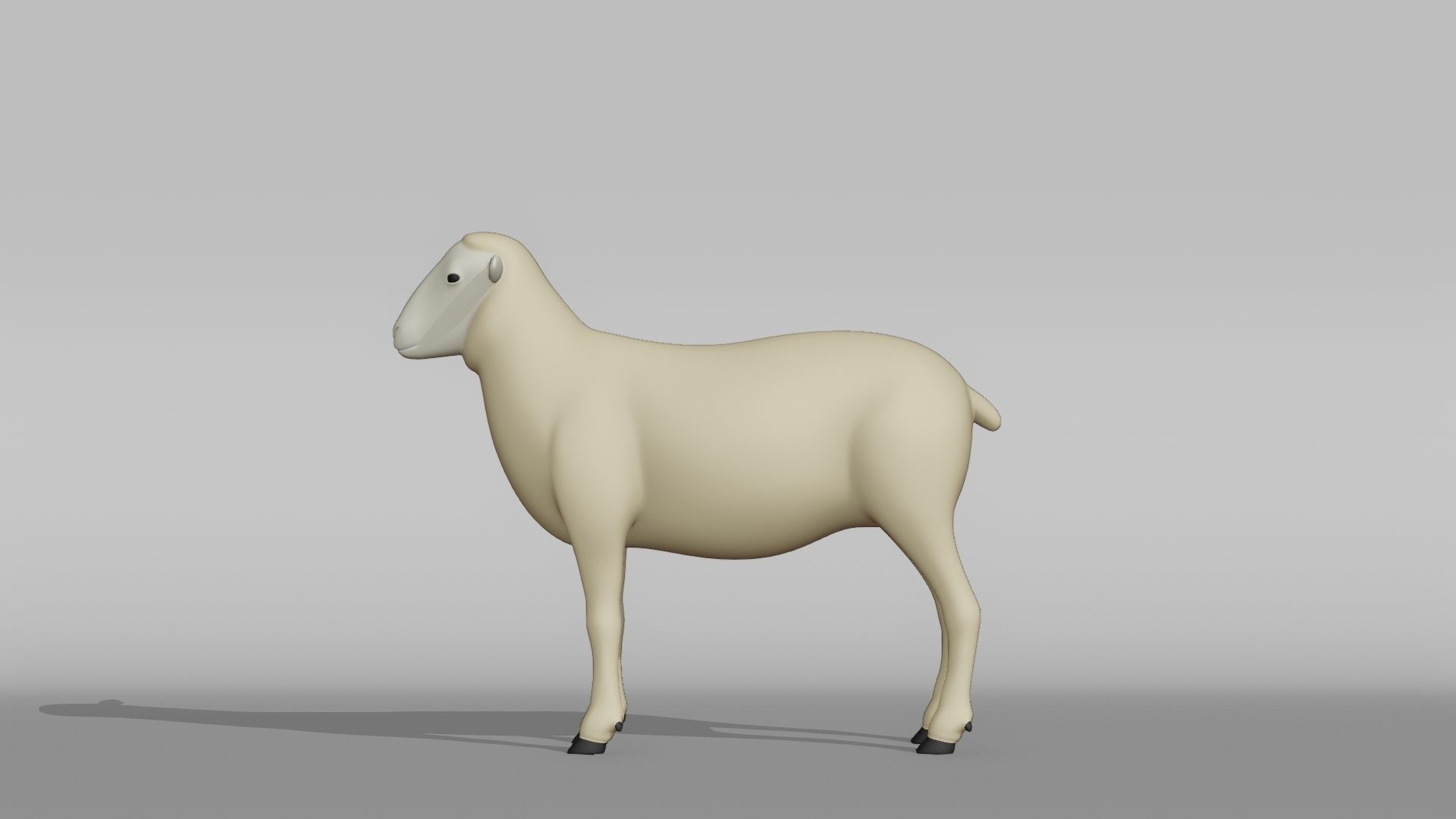 Sheep Base Mesh Low-poly 3D model_10