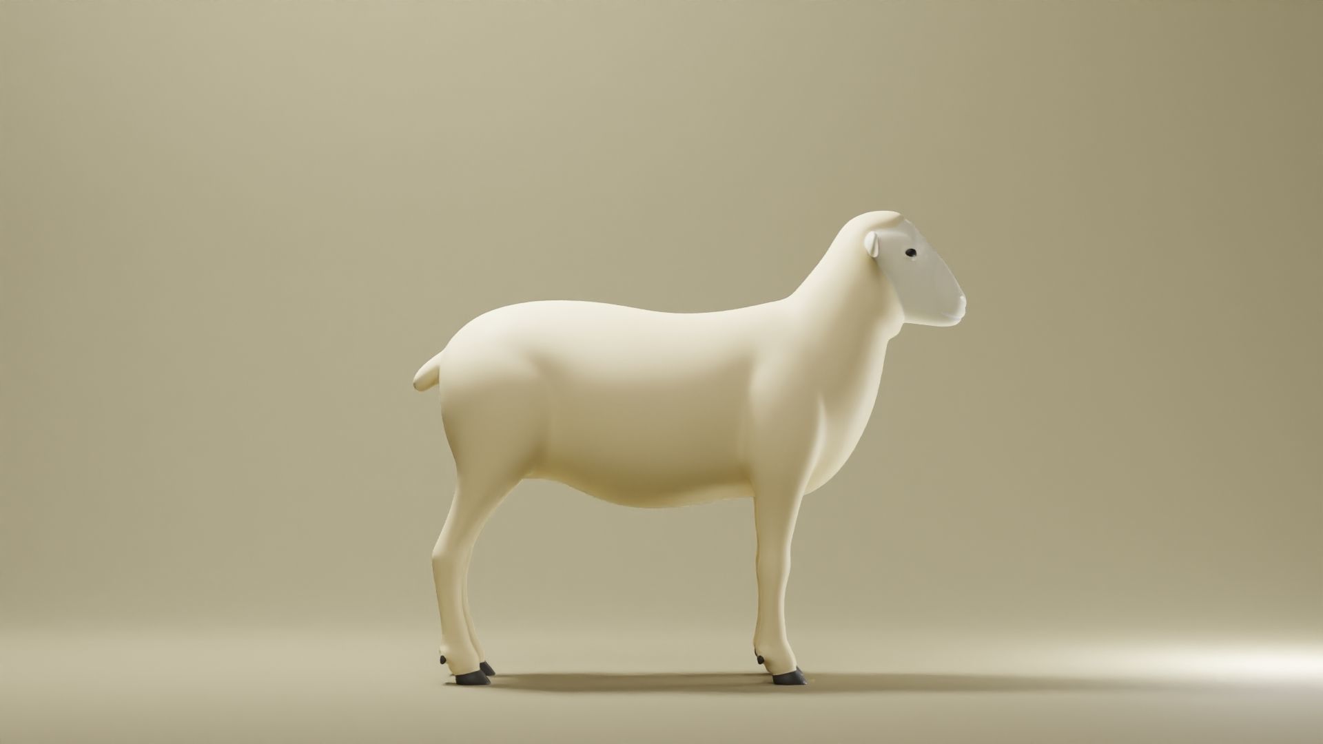 Sheep Base Mesh Low-poly 3D model_3