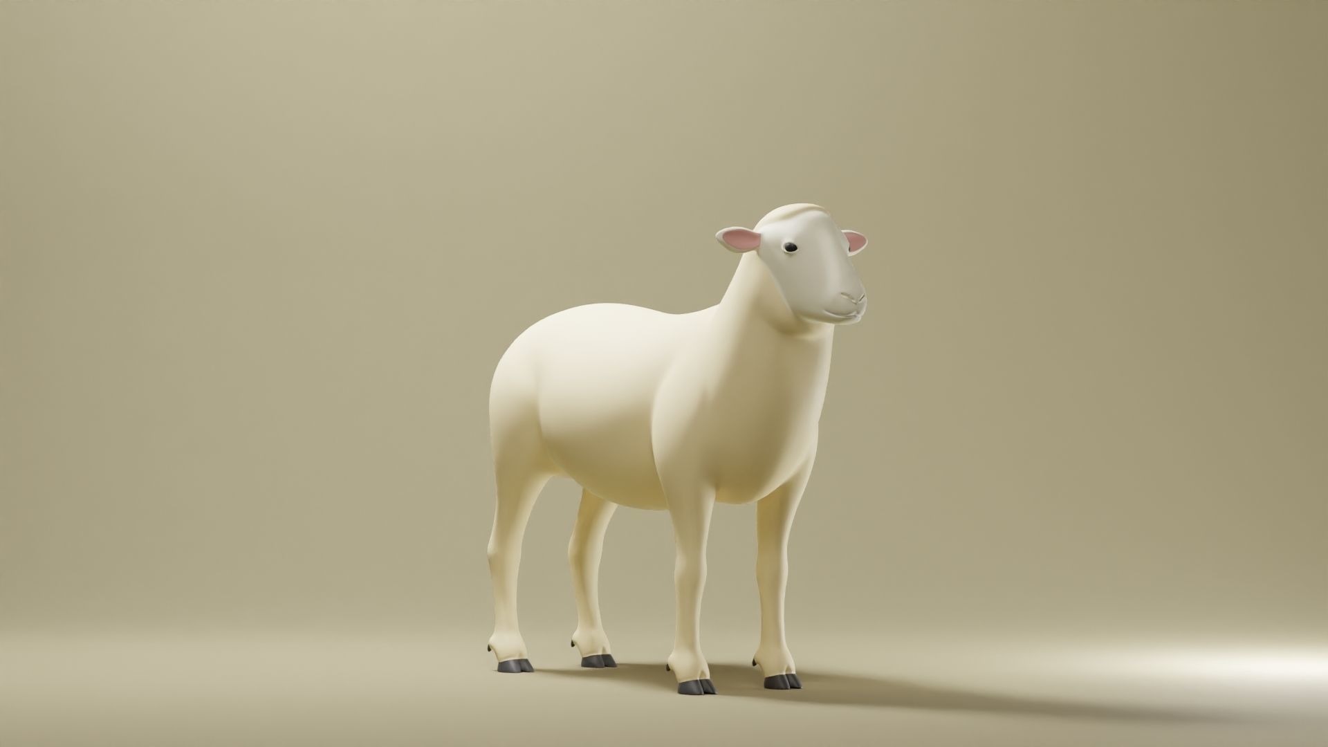 Sheep Base Mesh Low-poly 3D model_1