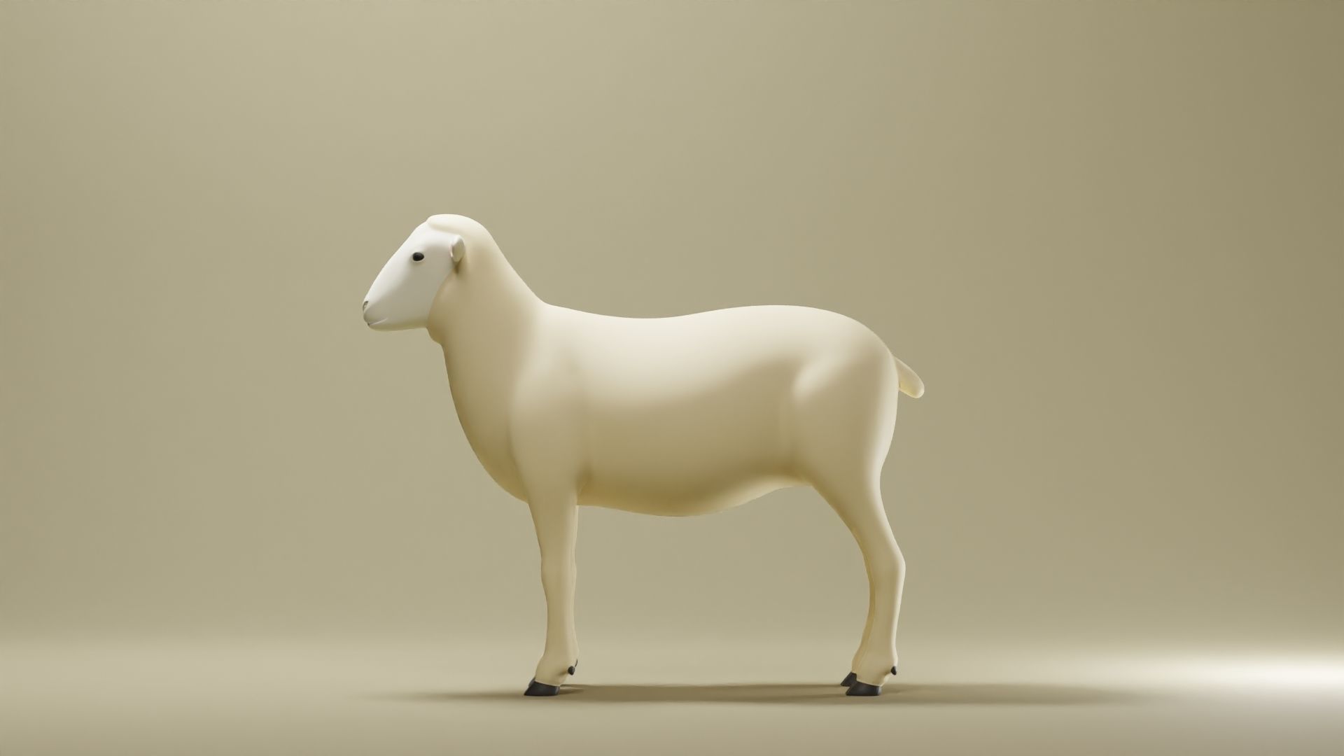 Sheep Base Mesh Low-poly 3D model_5