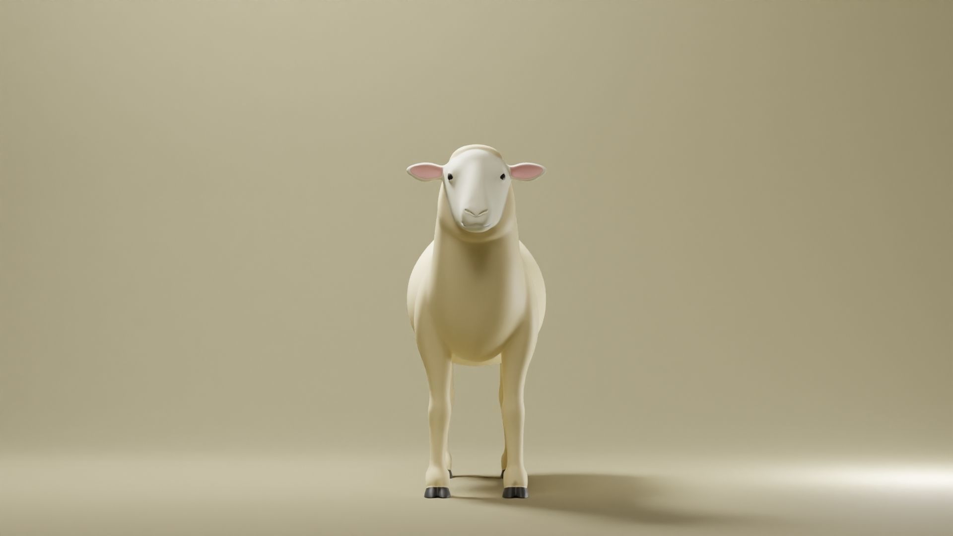 Sheep Base Mesh Low-poly 3D model_2