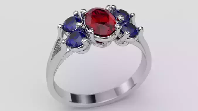 Oval stone ring