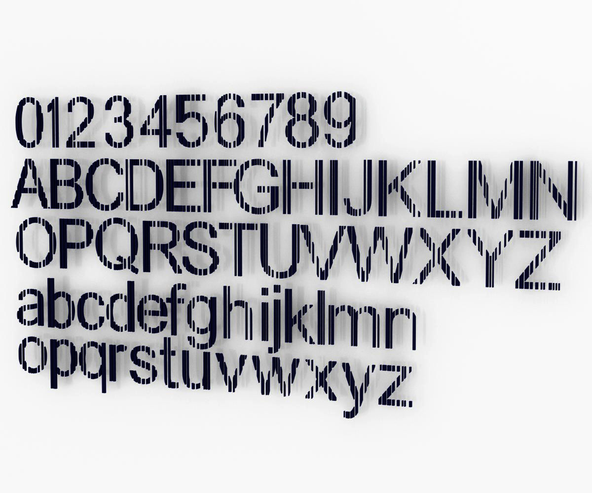 Barcode Font 3D model_2