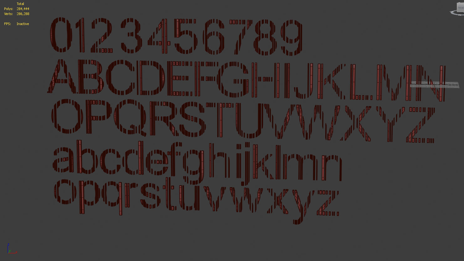 Barcode Font 3D model_11
