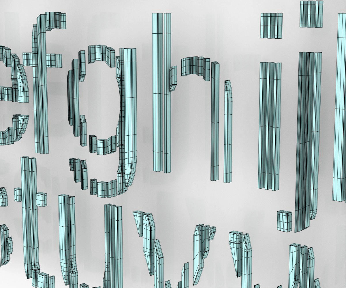 Barcode Font 3D model_9
