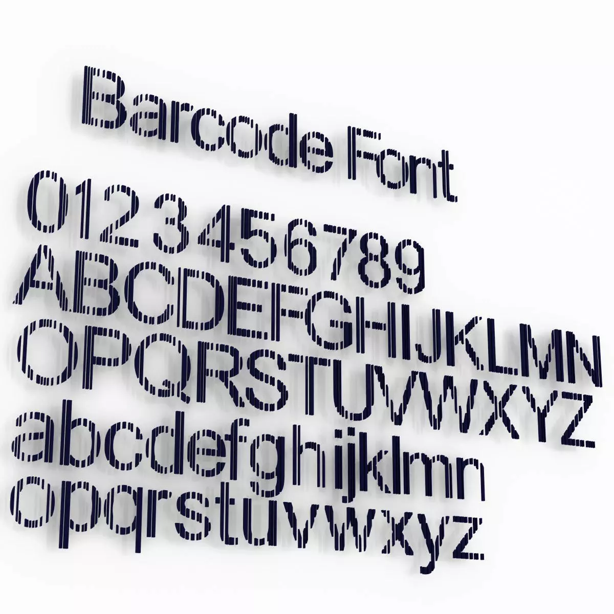 Barcode Font 3D model_0