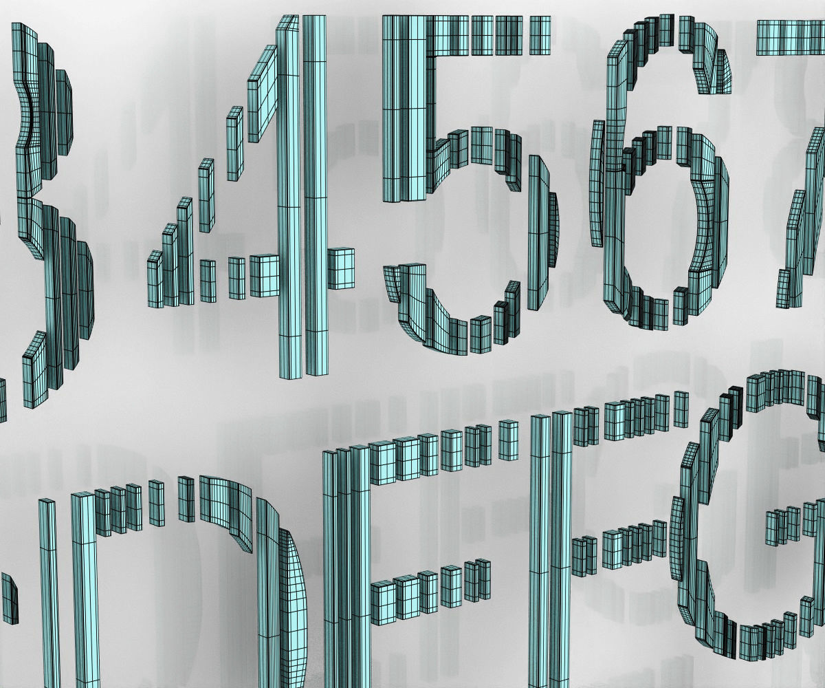 Barcode Font 3D model_10