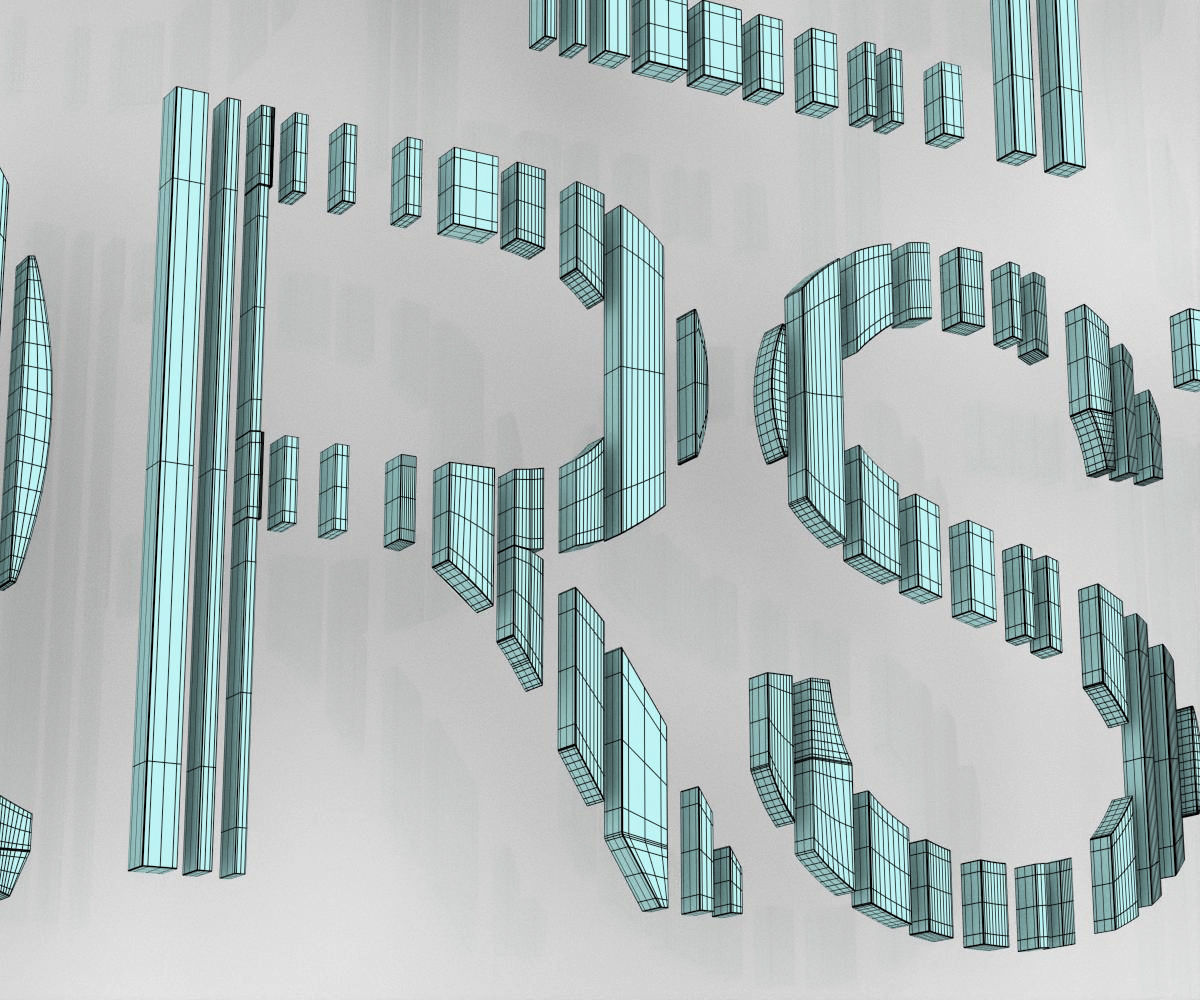 Barcode Font 3D model_8