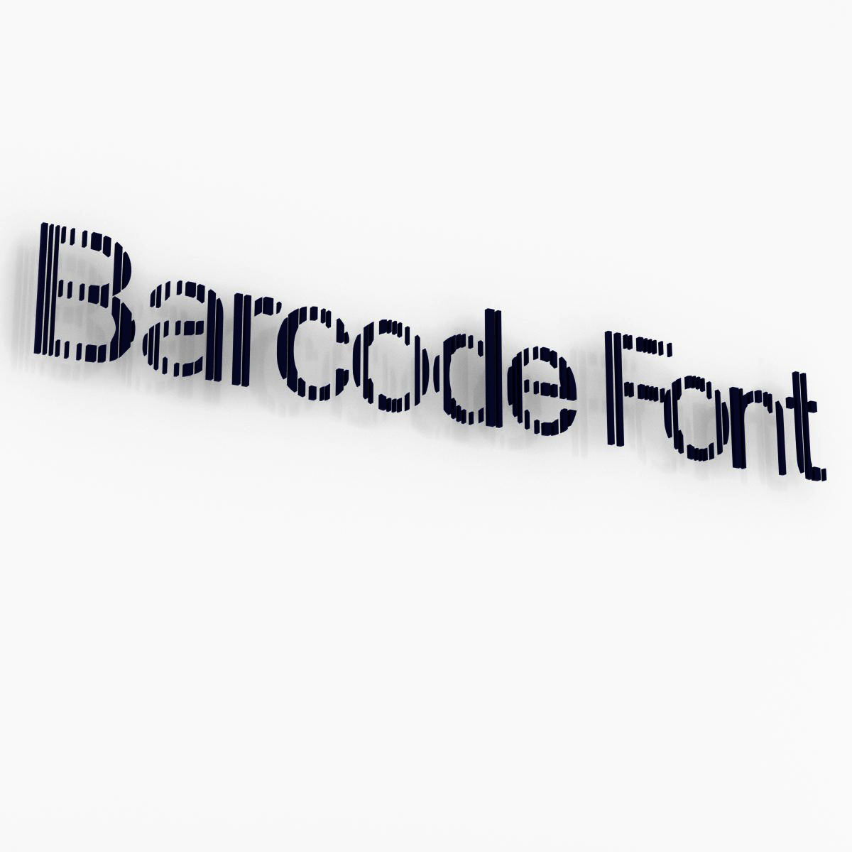 Barcode Font 3D model_7