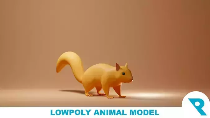 Squirrel Base Mesh Low-poly 3D model