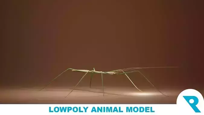 Stick Insect Base Mesh Low-poly 3D model