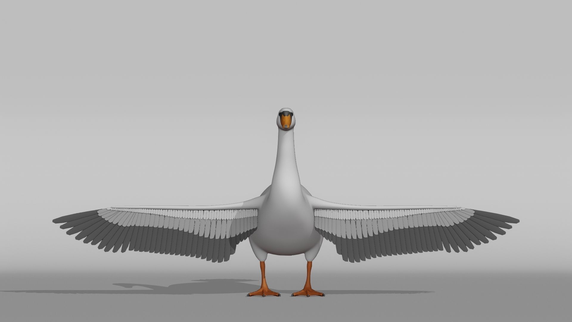 Swan Base Mesh Low-poly 3D model_7