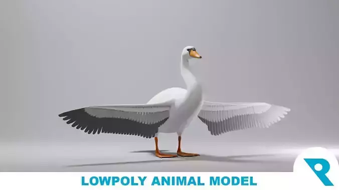 Swan Base Mesh Low-poly 3D model