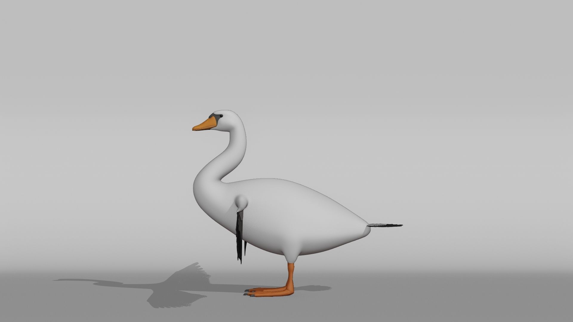 Swan Base Mesh Low-poly 3D model_10