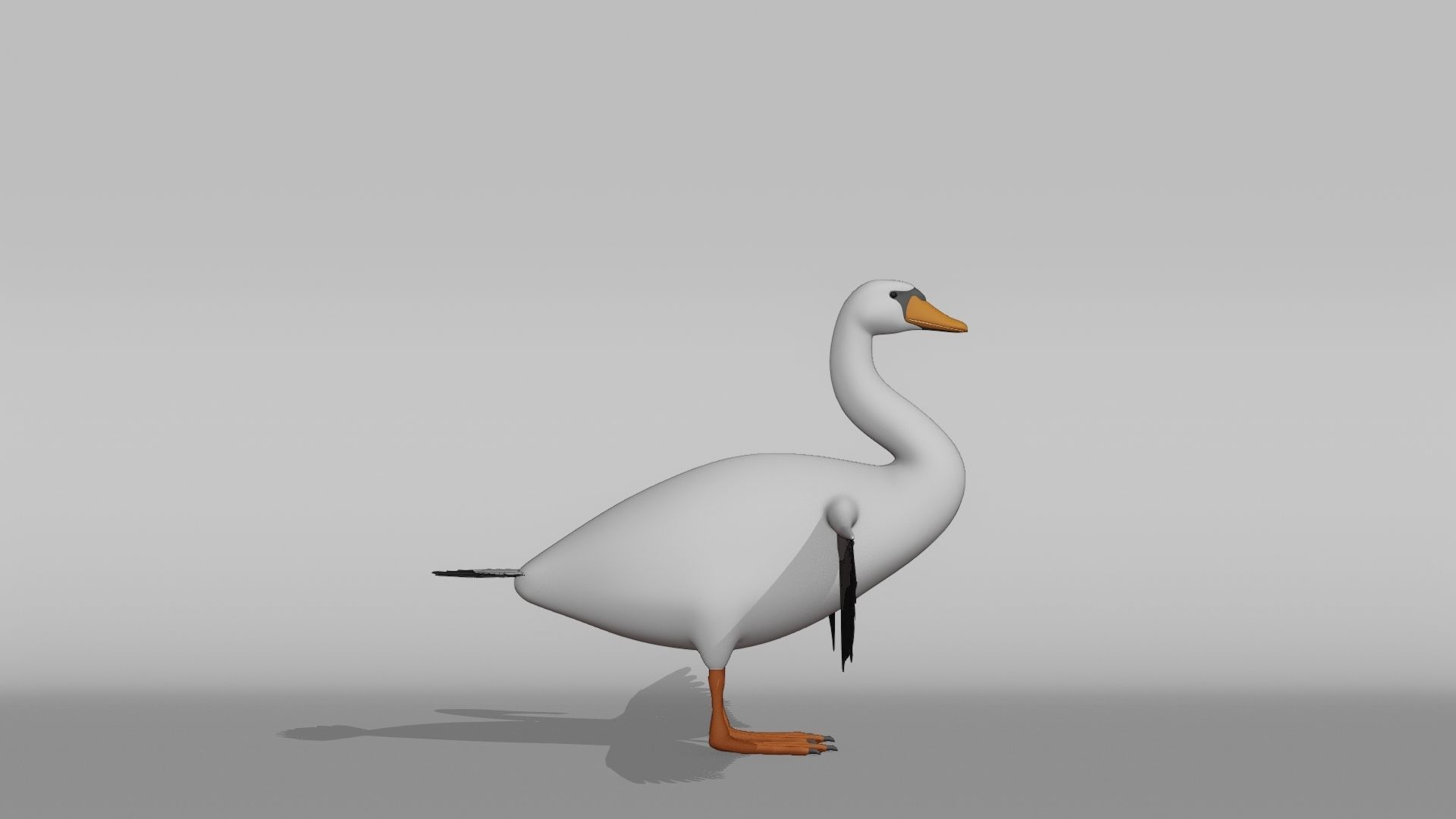 Swan Base Mesh Low-poly 3D model_8