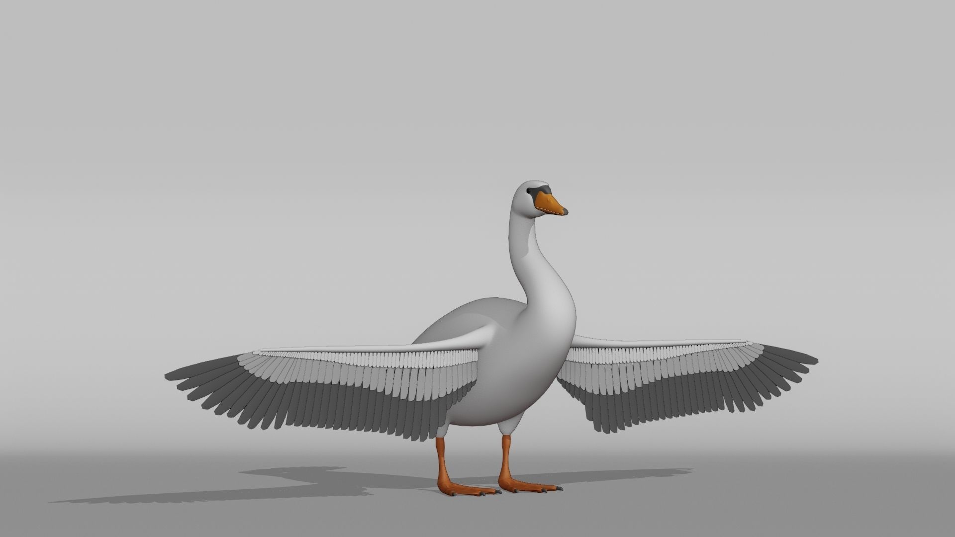 Swan Base Mesh Low-poly 3D model_6