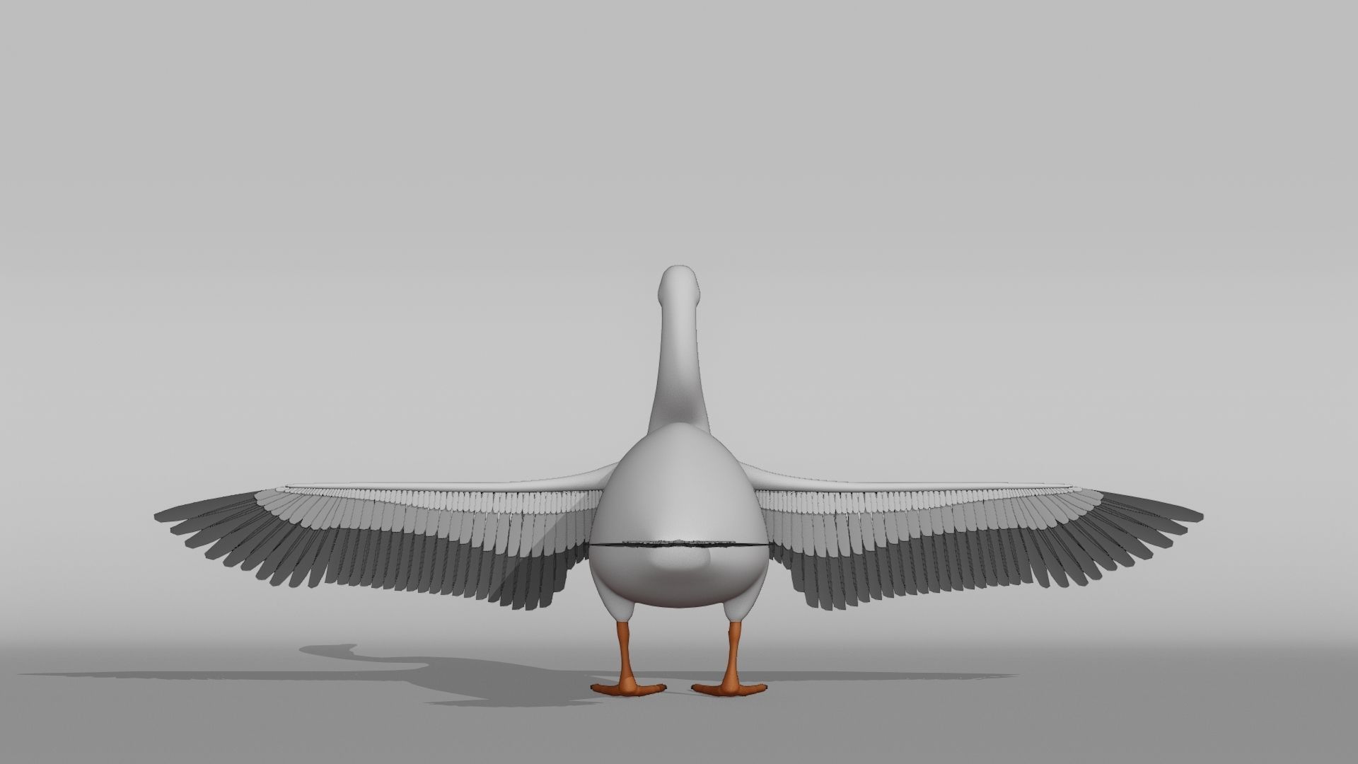 Swan Base Mesh Low-poly 3D model_9