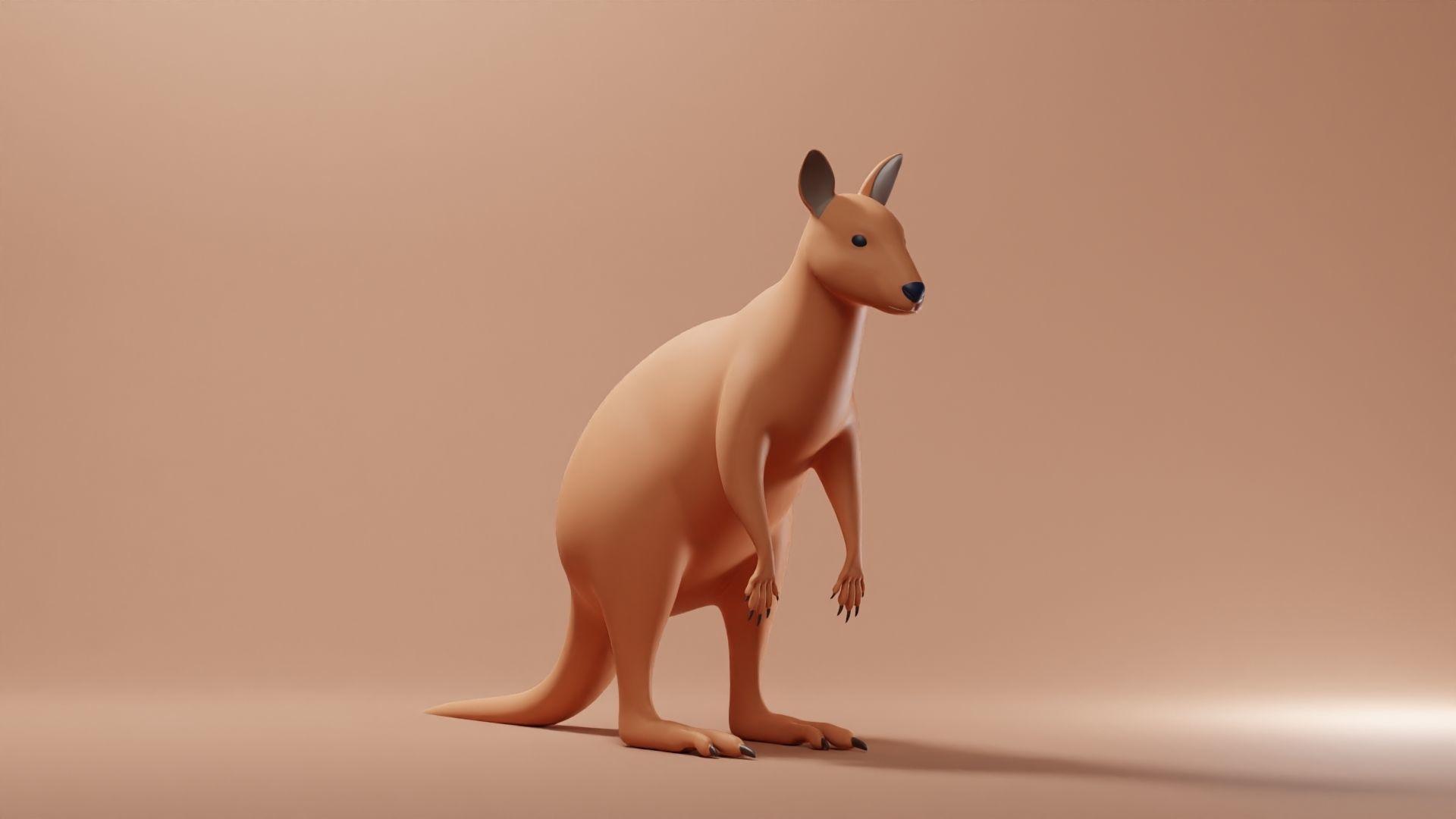 Wallaby Base Mesh Low-poly 3D model_1