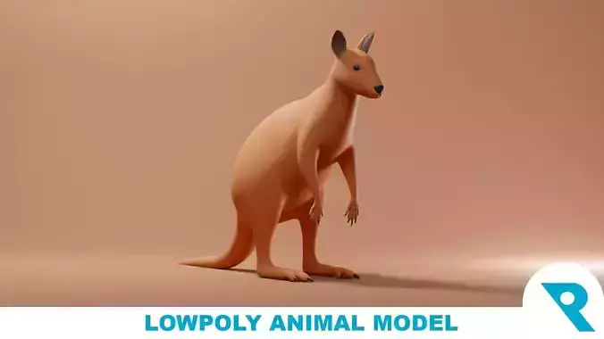 Wallaby Base Mesh Low-poly 3D model