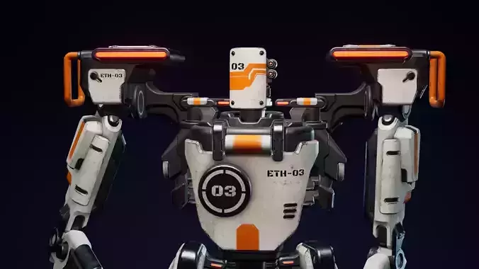 Etasphera03 humanoid robot Low-poly 3D model