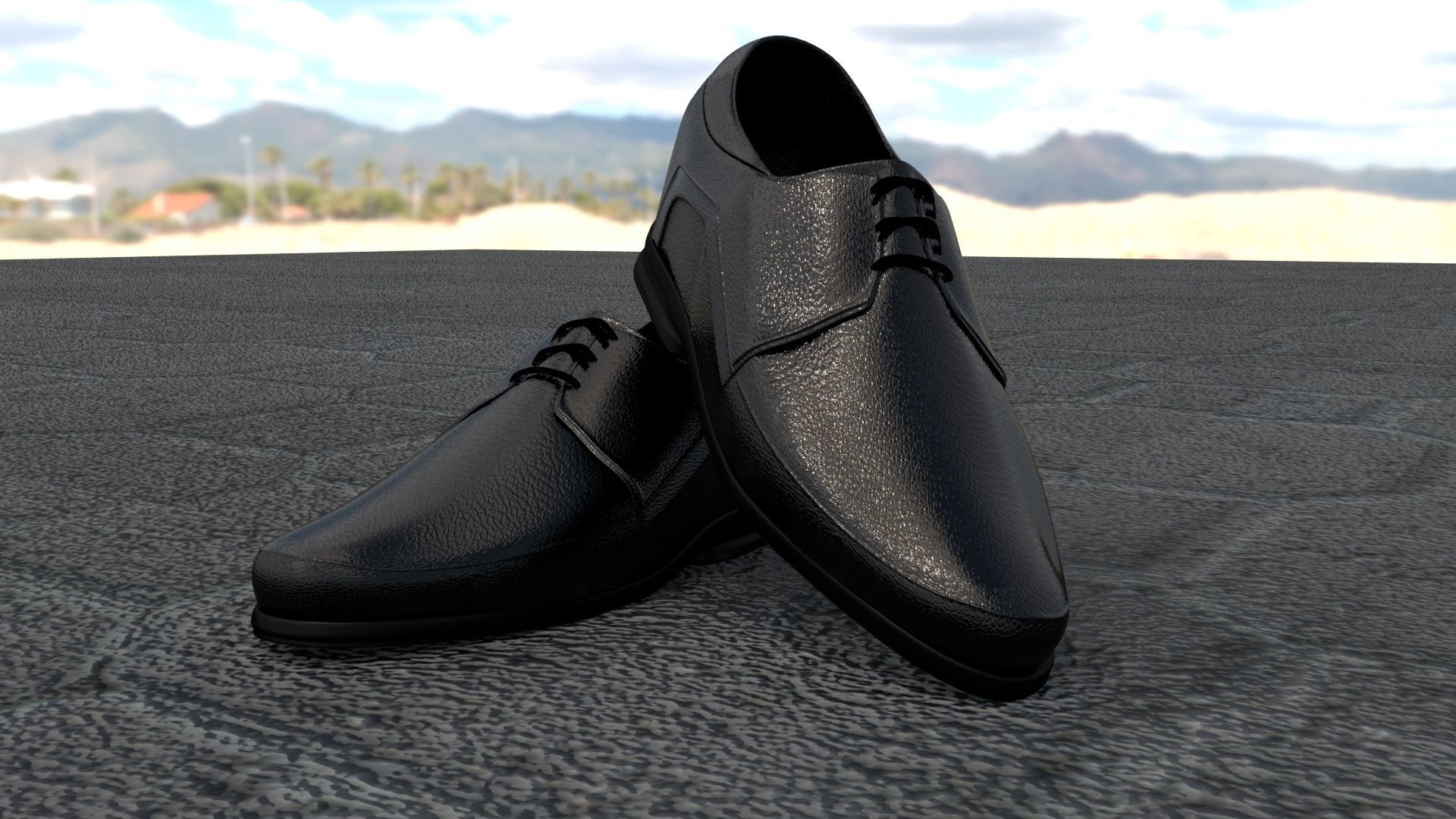 classic shoes Low-poly 3D model_4