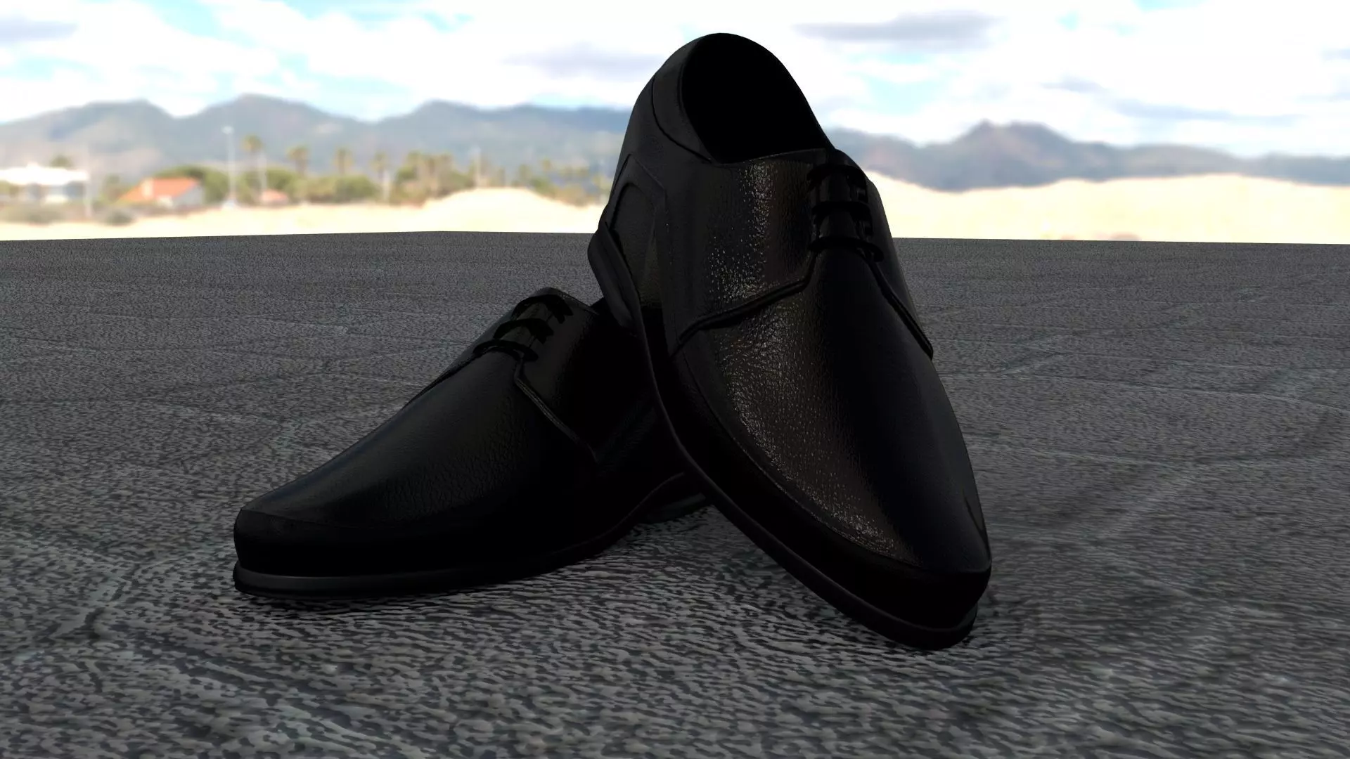 classic shoes Low-poly 3D model_0