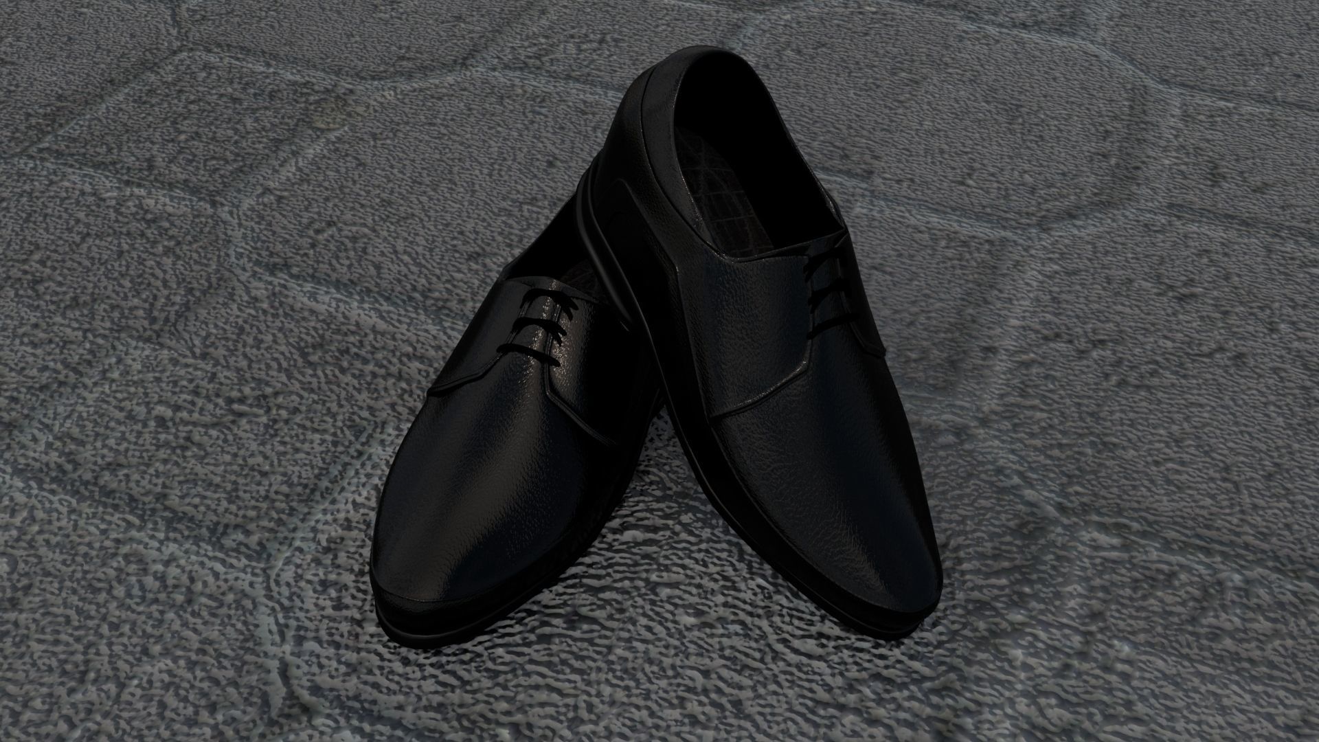 classic shoes Low-poly 3D model_5