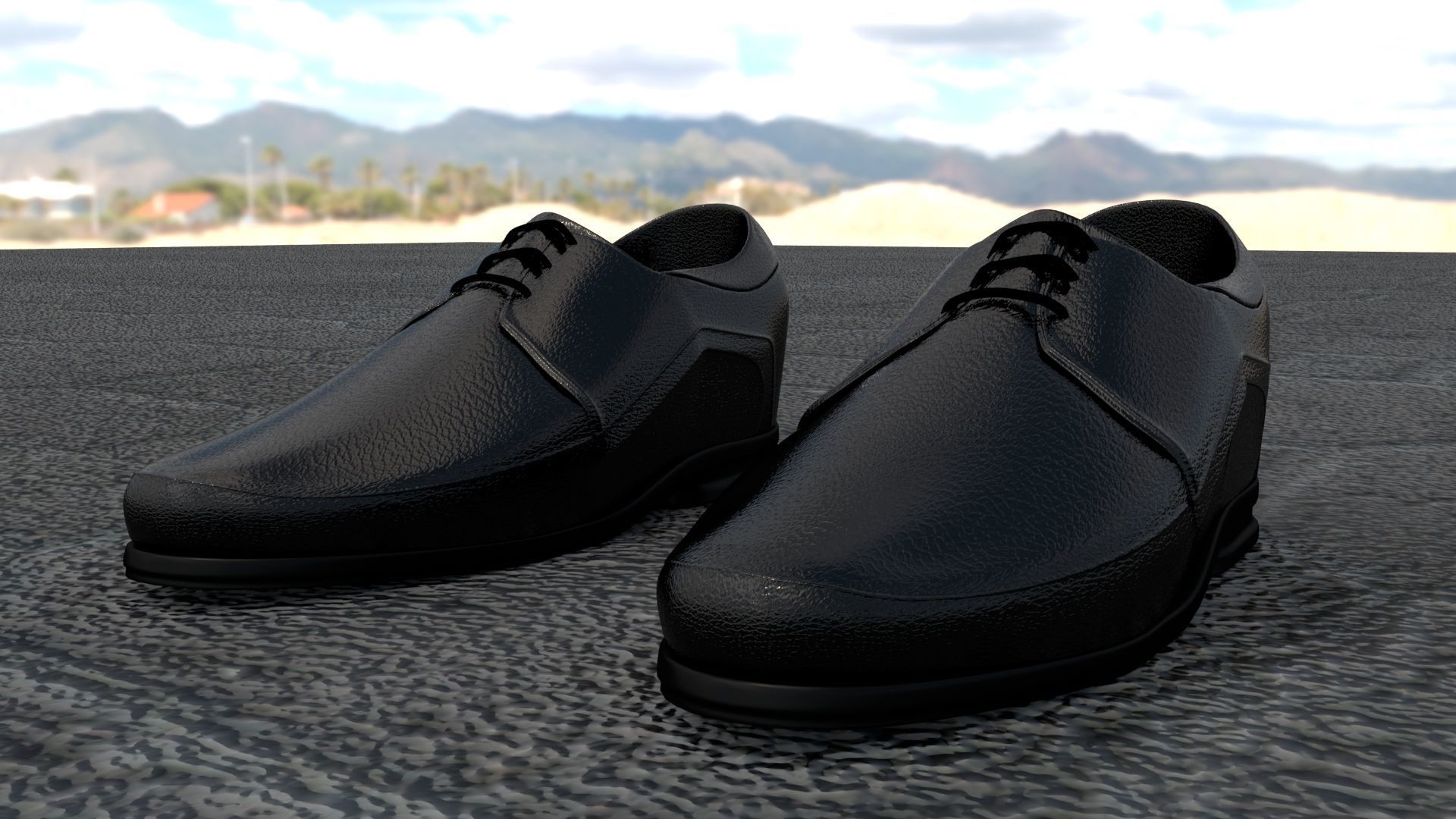 classic shoes Low-poly 3D model_3