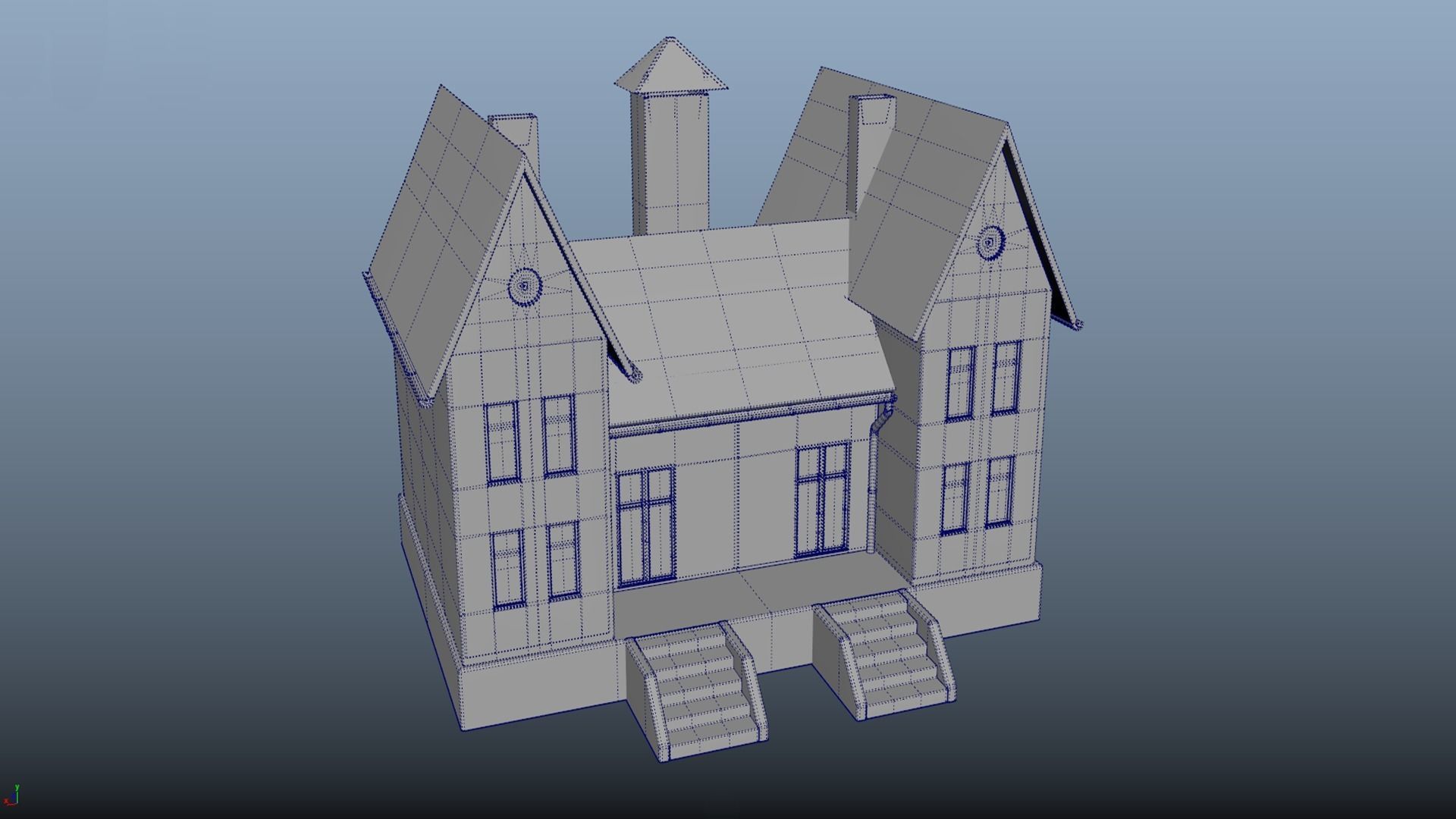 House homestead villa PBR game ready Low-poly 3D model_8