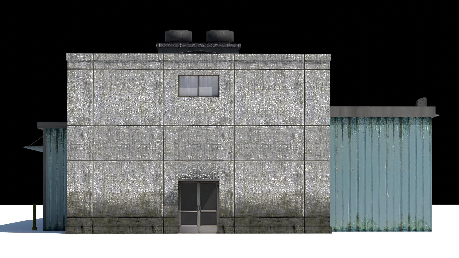 Industrial Building Low-poly 3D model_5