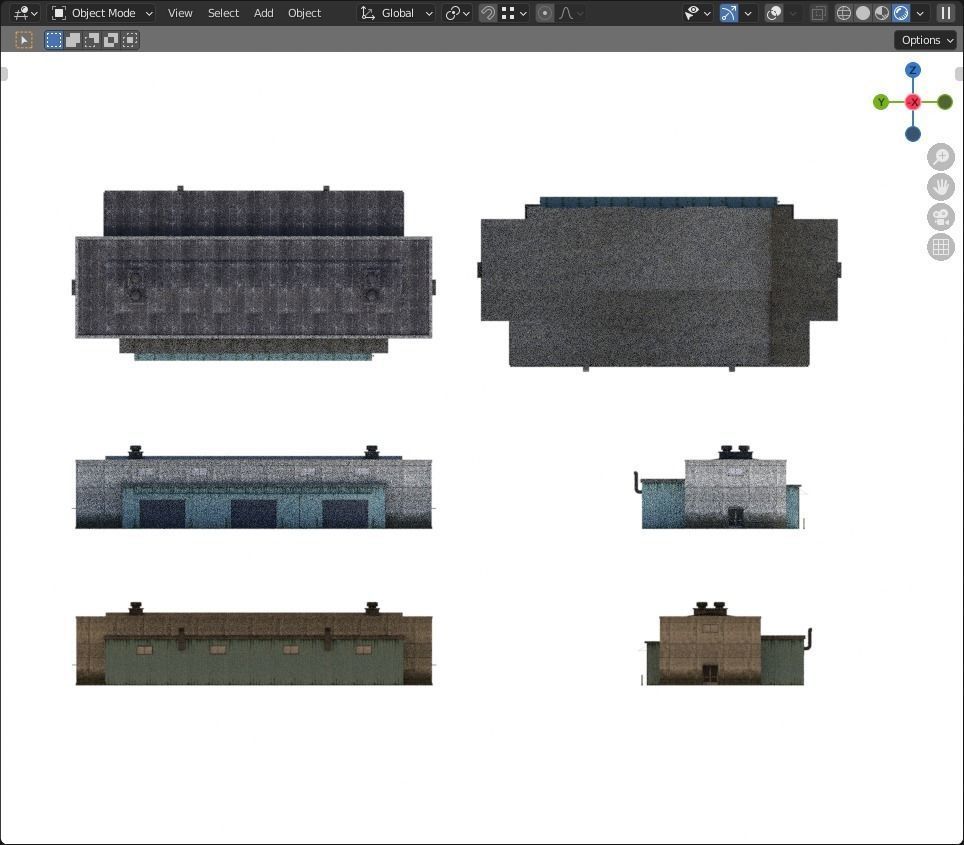 Industrial Building Low-poly 3D model_6