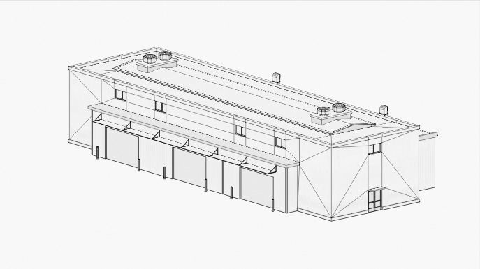Industrial Building Low-poly 3D model_12