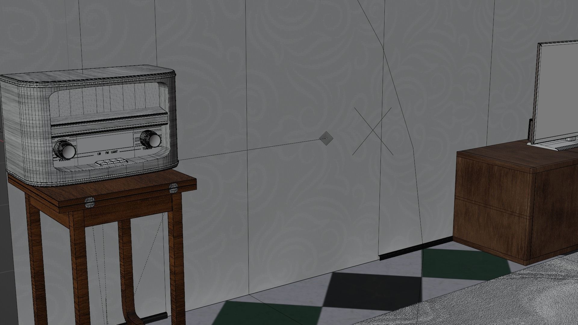 Vintage Living room 3D model_11