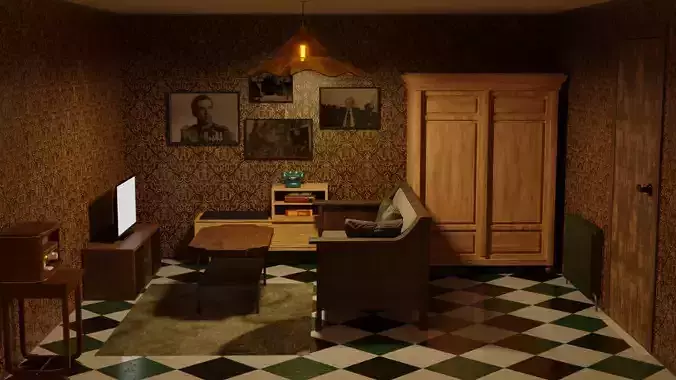 Vintage Living room 3D model