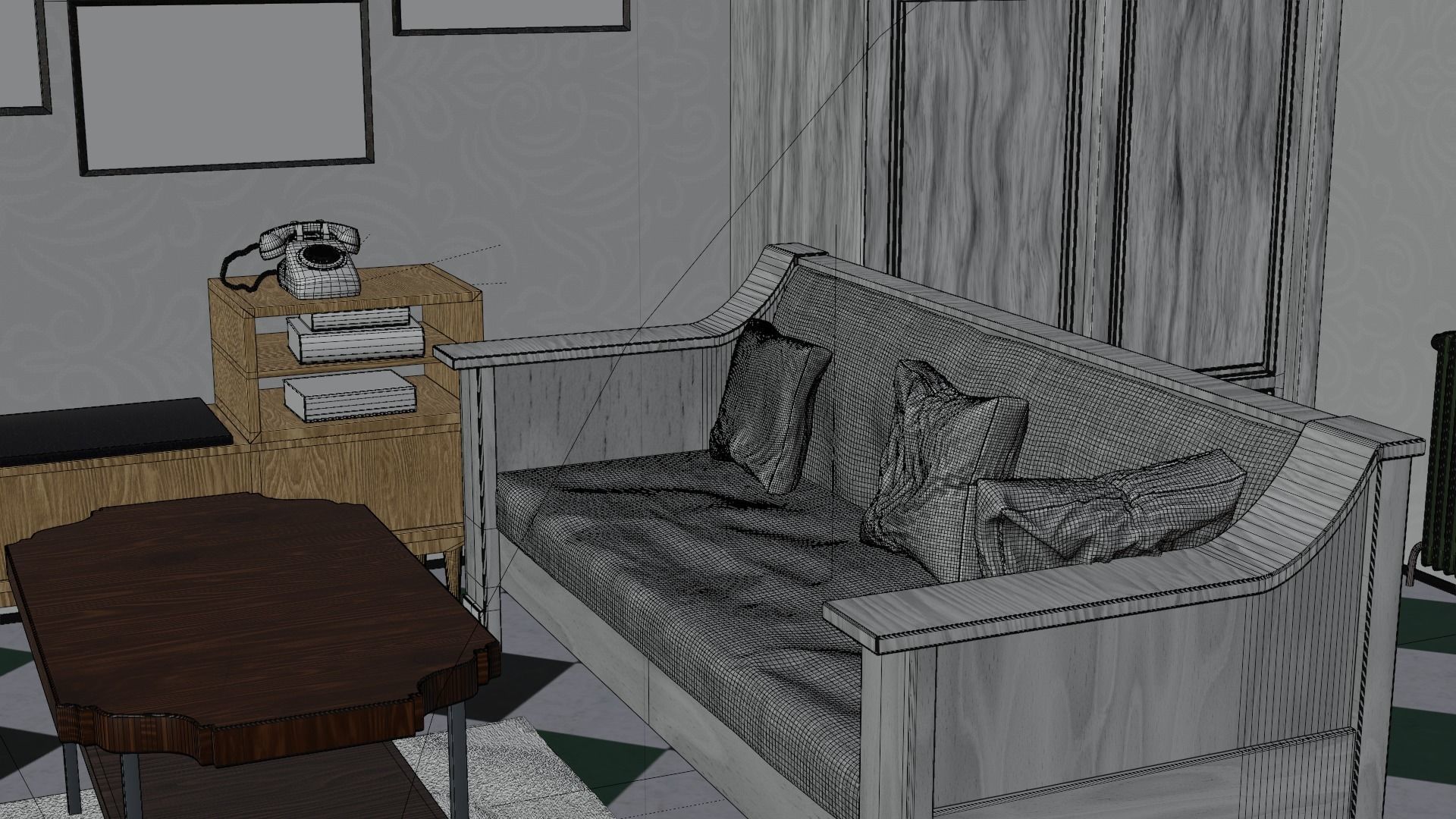 Vintage Living room 3D model_10