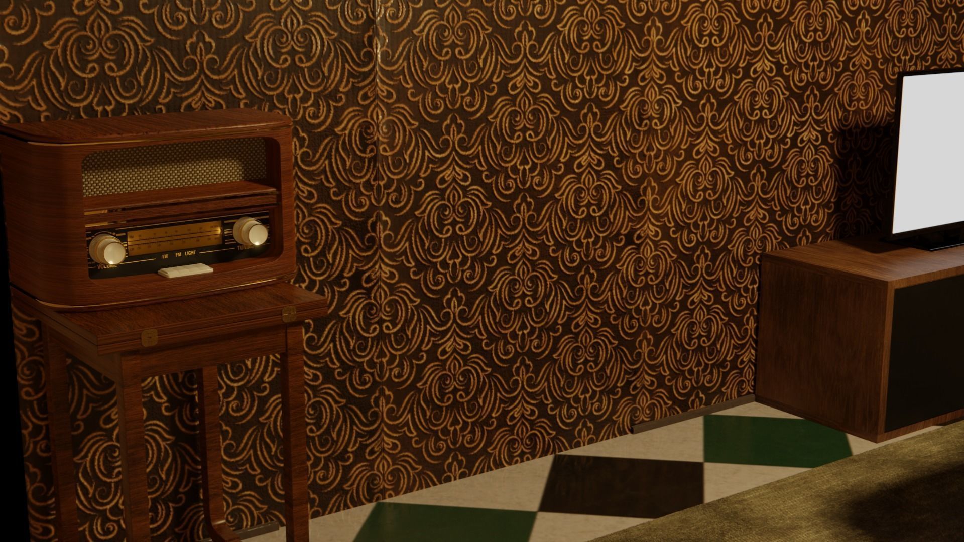 Vintage Living room 3D model_3