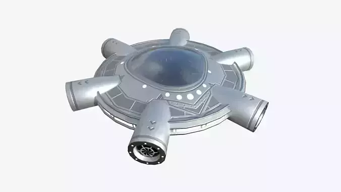 Alien Spaceship UFO J01 Steel - Sci Fi Spacecraft Design Low-poly 3D model