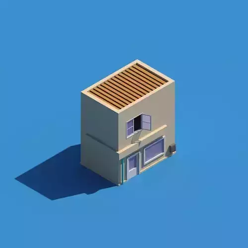 residential building M1 V1 low poly builder - house two floors