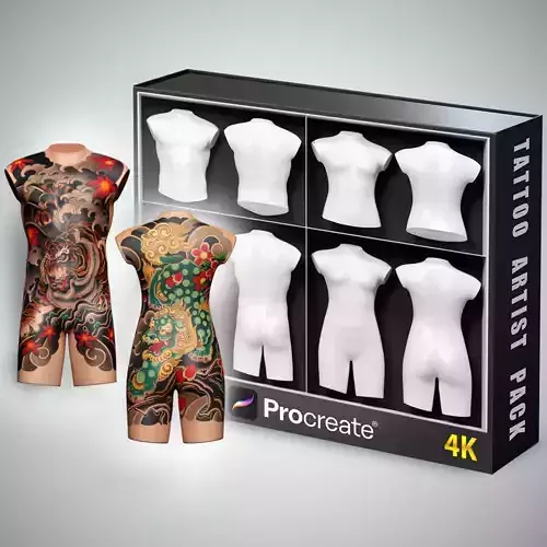 Tattoo Artist Torso Pack 3D model